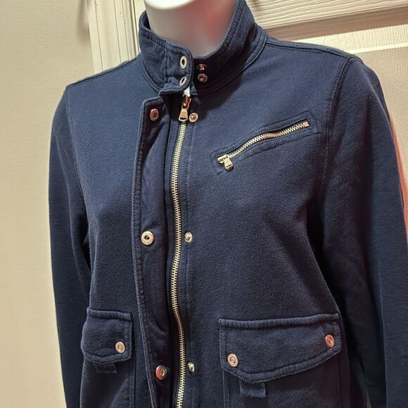 LRL Jeans Co Jacket Womens Blue Full Zip Snaps Pockets Preppy Casual Mandarin S - Picture 5 of 12